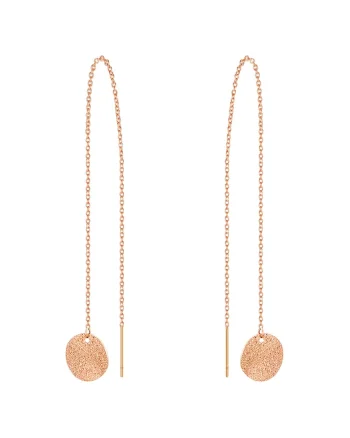 Cercei drop placati cu aur de 14K, Auriu rose