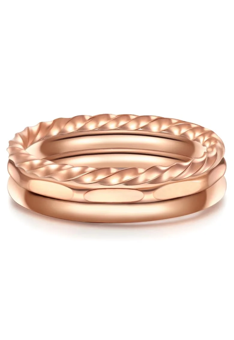 Set de inele placate cu aur de Auriudwqf, Auriu rose