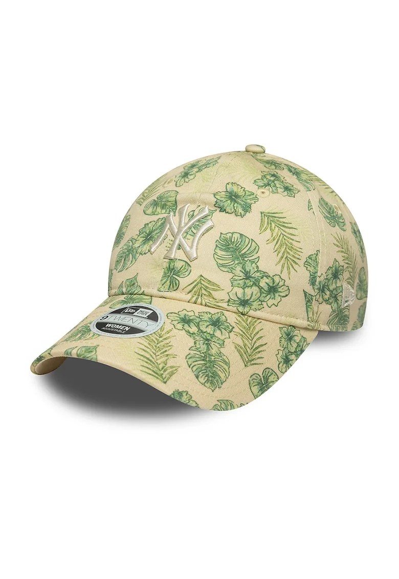 Sapca din bumbac cu model frunza, Verde/Bej