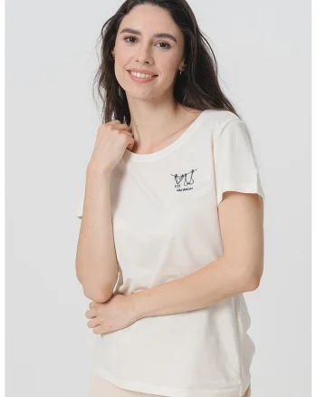 Tricou lejer cu decolteu rotund, Negru/Bej