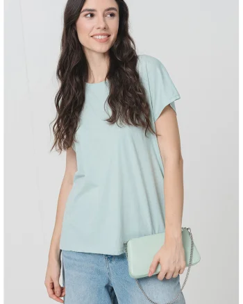 Tricou lejer cu logo discret Lesley, Verde menta