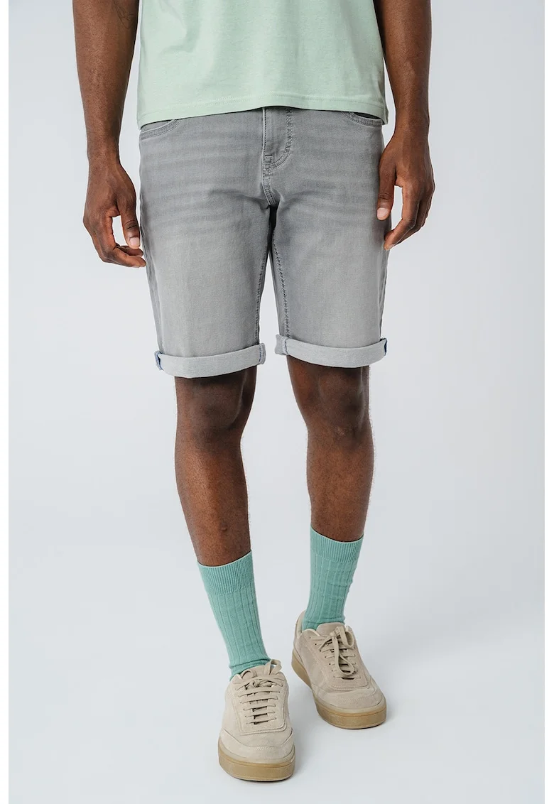 Bermude din denim Chicago, Gri deschis