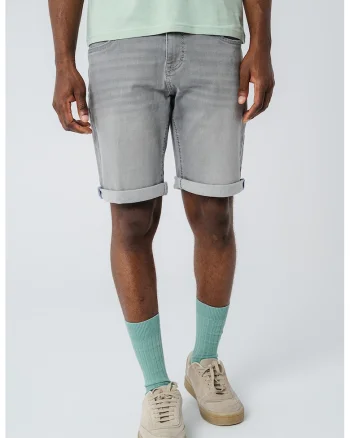 Bermude din denim Chicago, Gri deschis