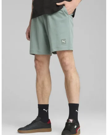 Pantaloni scurti de bumbac cu logo, Verde persan