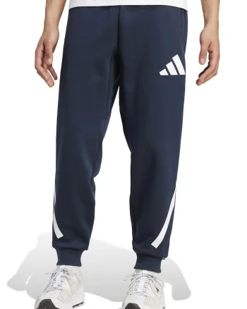 Pantaloni de trening relaxed fit cu snur Z.N.E., Alb/Albastru ultramarin