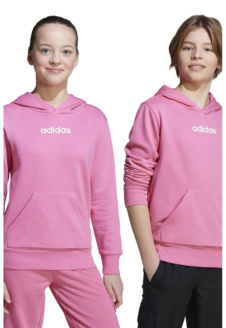 Hanorac din amestec de bumbac cu imprimeu logo, Fucsia