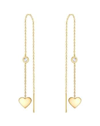 Cercei drop placati cu aur de 18K, Auriu