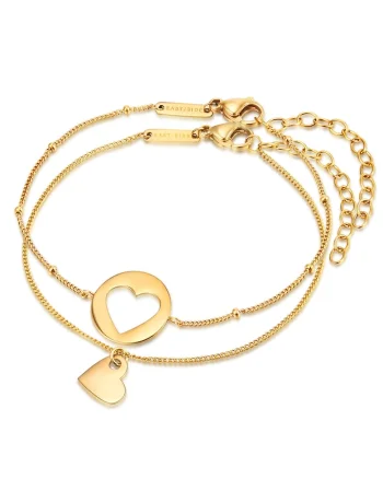 Set de bratari placate cu aur rose de 18K - 2 piese, Auriu