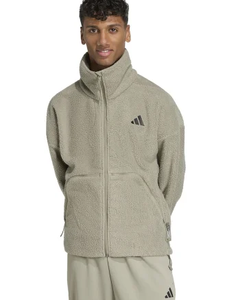 Bluza de trening din fleece cu buzunare, Maro taupe deschis