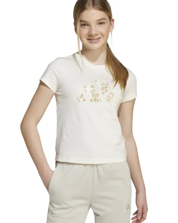 Tricou din bumbac cu imprimeu logo, Alb fildes/Caramel
