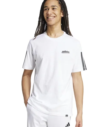 Tricou lejer cu imprimeu logo pe piept, Alb/Negru