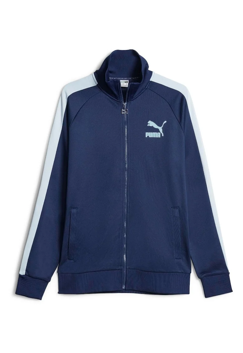 Hanorac barbati cu fermoar  T7 ICONIC Track Jacket, Poliester, Albastru,