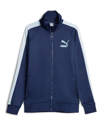Hanorac barbati cu fermoar  T7 ICONIC Track Jacket, Poliester, Albastru,