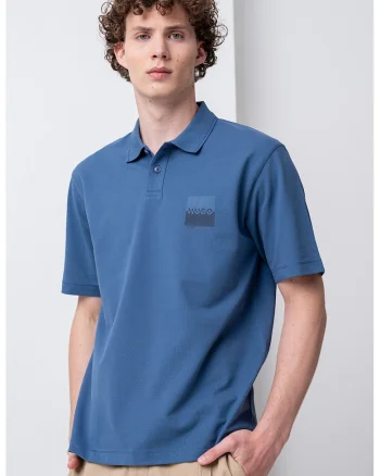 Tricou polo cu logo Dusplity, Albastru lavanda