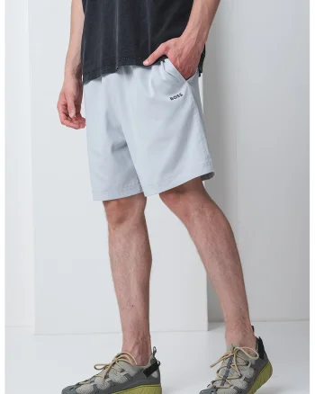 Pantaloni scurti cu talie elastica, Gri deschis