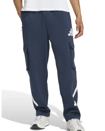 Pantaloni de trening cargo Z.N.E., Alb/Bleumarin