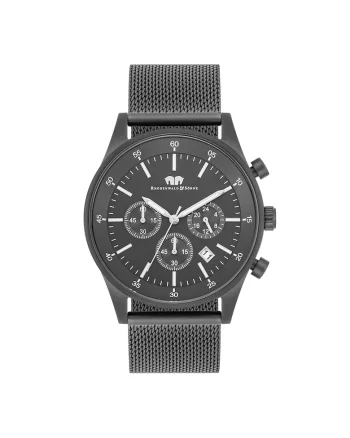 Ceas cronograf cu o bratara cu model plasa - 46745, Gri