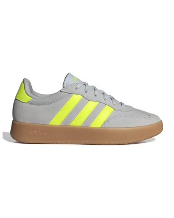 Pantofi sport Barreda din piele intoarsa cu insertii din material sintetic, Gri/Verde lime
