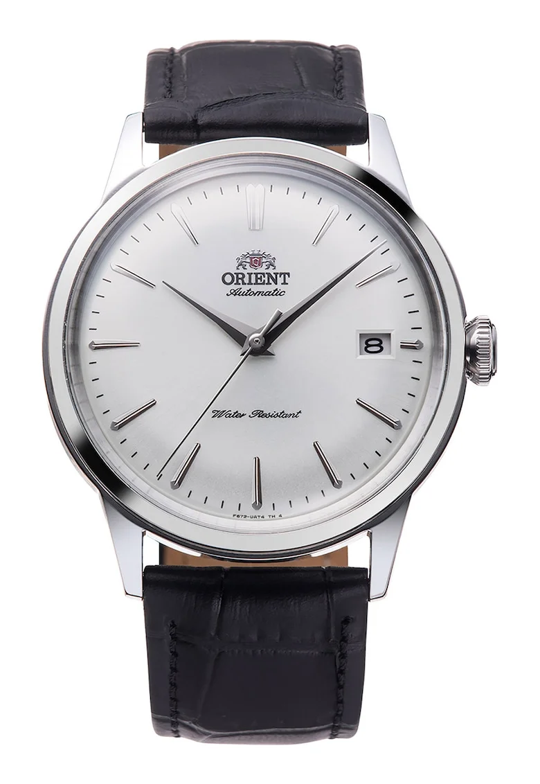 Ceas automatic cu o curea de piele - 43634, Negru