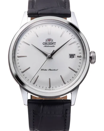 Ceas automatic cu o curea de piele - 43634, Negru