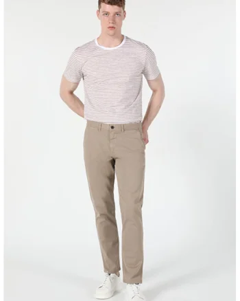 Pantaloni De Barbati Bej Regular Fit