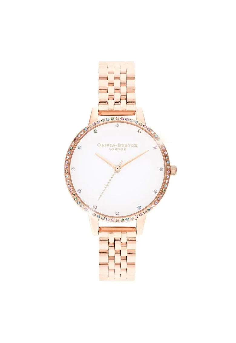 Ceas Dama,  Rainbow Bezel OB16RB21dwqf, Auriu