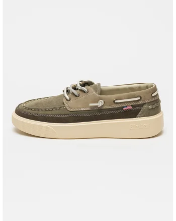 Pantofi boat de piele intoarsa, Kaki pal