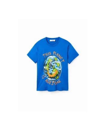 Tricou copii,  302006700, Bumbac, Albastru, Albastru