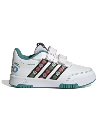 Pantofi sport cu velcro si garnituri cu imprimeu, Negru/Alb optic/Verde persan