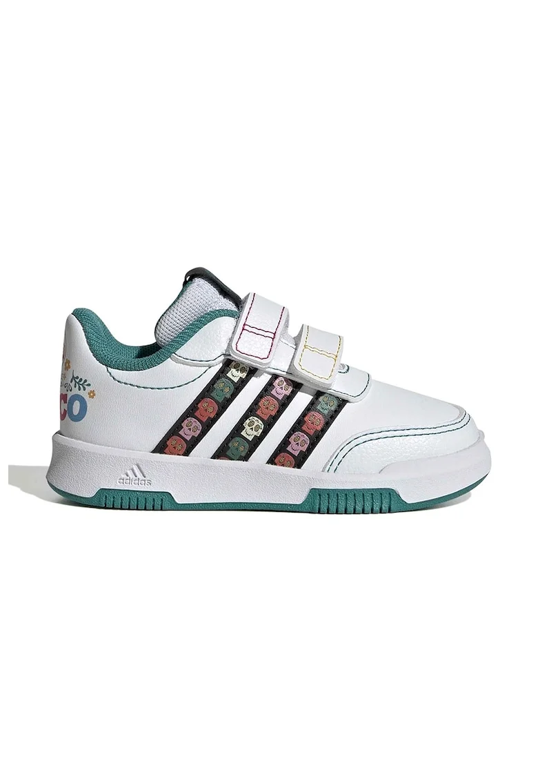 Pantofi sport cu velcro si garnituri din material sintetic, Negru/Alb optic/Verde persan