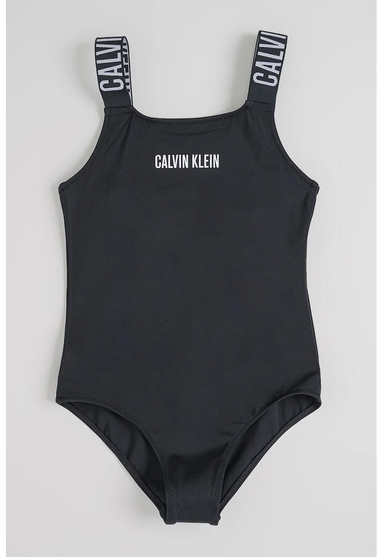 Costum de baie intreg cu barete late, Negru