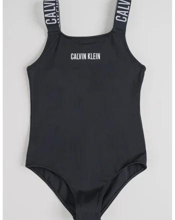 Costum de baie intreg cu barete late, Negru