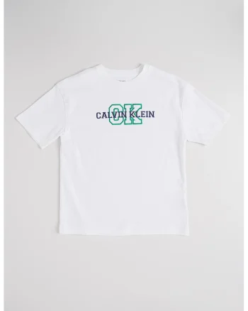 Tricou de bumbac organic cu logo brodat, Verde/Negru stins/Alb optic