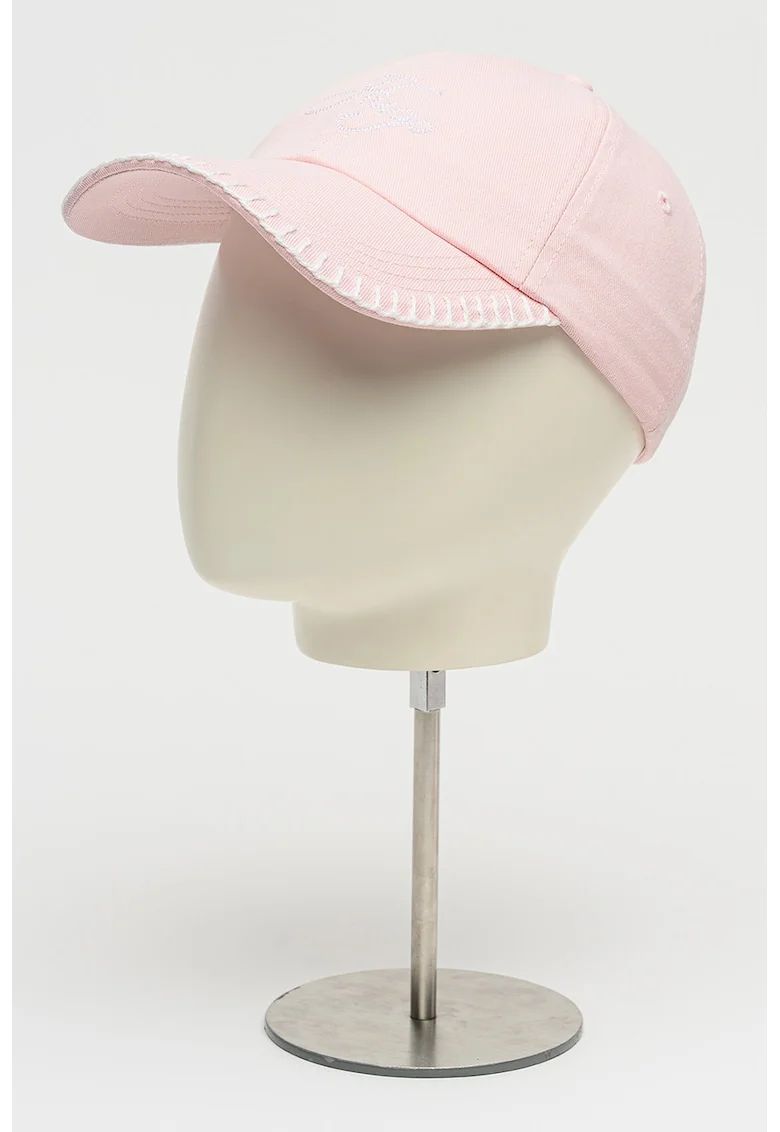 Sapca baseball din bumbac cu broderie logo, Roz deschis