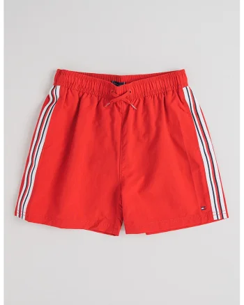 Pantaloni scurti de baie cu snur, Rosu