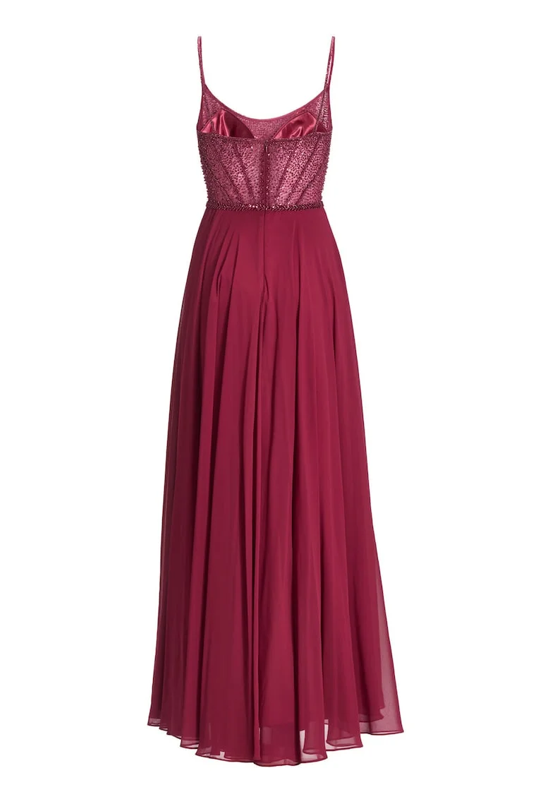 Rochie de seara,  burgundy, poliester, fermoar