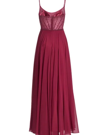 Rochie de seara,  burgundy, poliester, fermoar