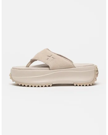 Papuci flip-flop flatform de piele intoarsa All Star Chuck Taylor, Bej antichizat