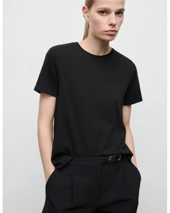 Tricou uni din bumbac, Negru