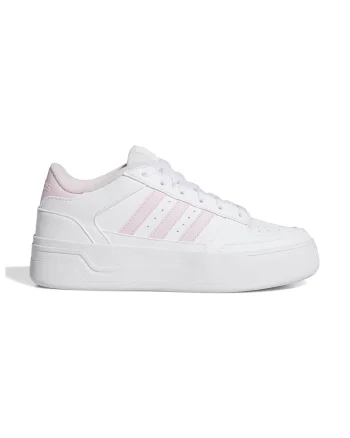 Pantofi sport Break Star flatform de piele ecologica, Alb optic/Roz pal