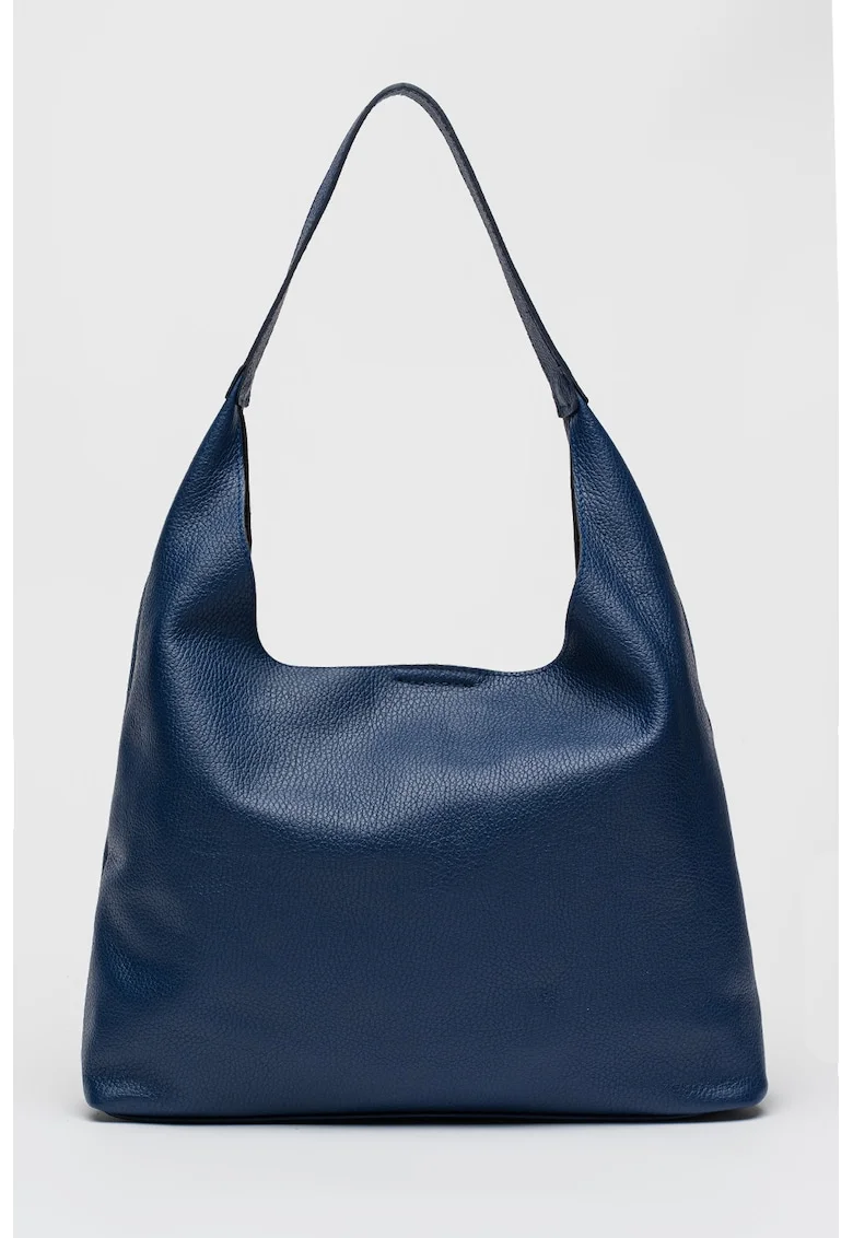Geanta hobo de piele cu etui detasabil, Albastru inchis