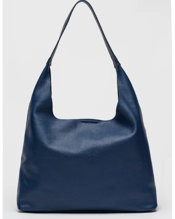Geanta hobo de piele cu etui detasabil, Albastru inchis