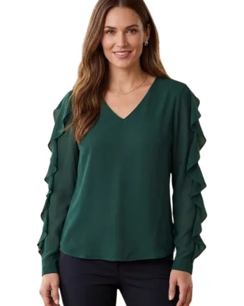Bluza cu volane pe maneci,