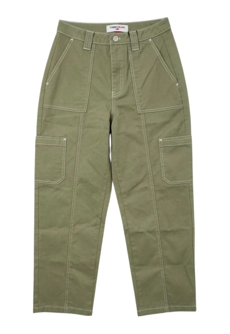Pantaloni cargo cu talie inalta,