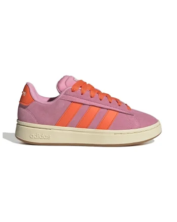 Pantofi sport Grand Court Alpha de piele intoarsa ecologica, Fucsia/Portocaliu mandarina