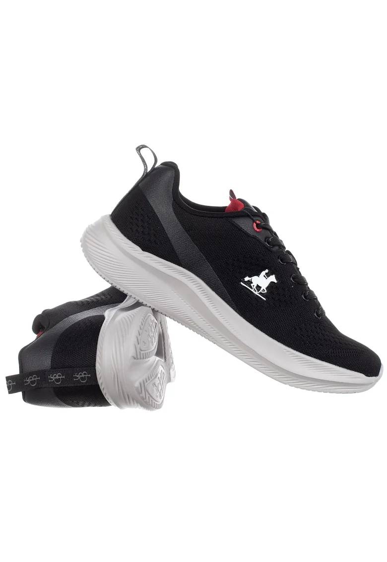 Pantofi sport cu aspect tricotat si sireturi