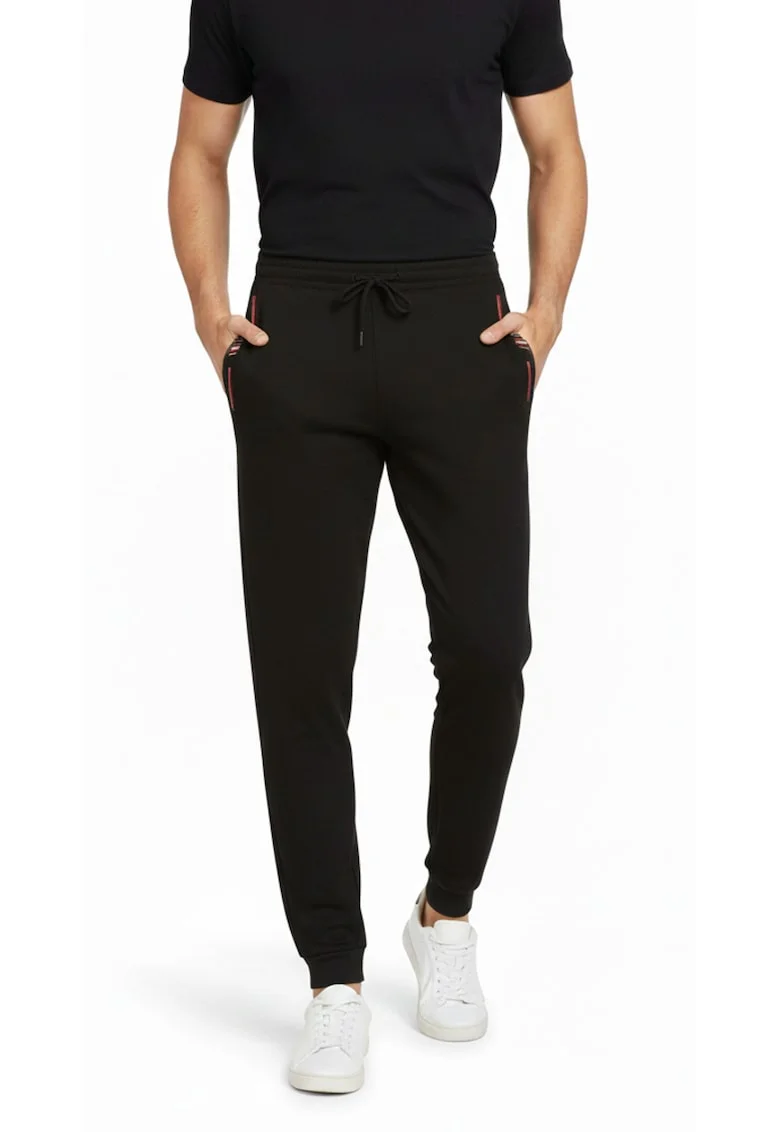 Pantaloni de trening cu doua buzunare laterale cu fermoar