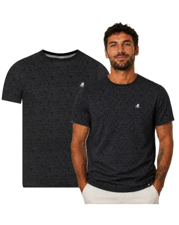 Tricou cu model logo si decolteu la baza gatului