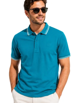 Tricou din bumbac cu guler tip polo