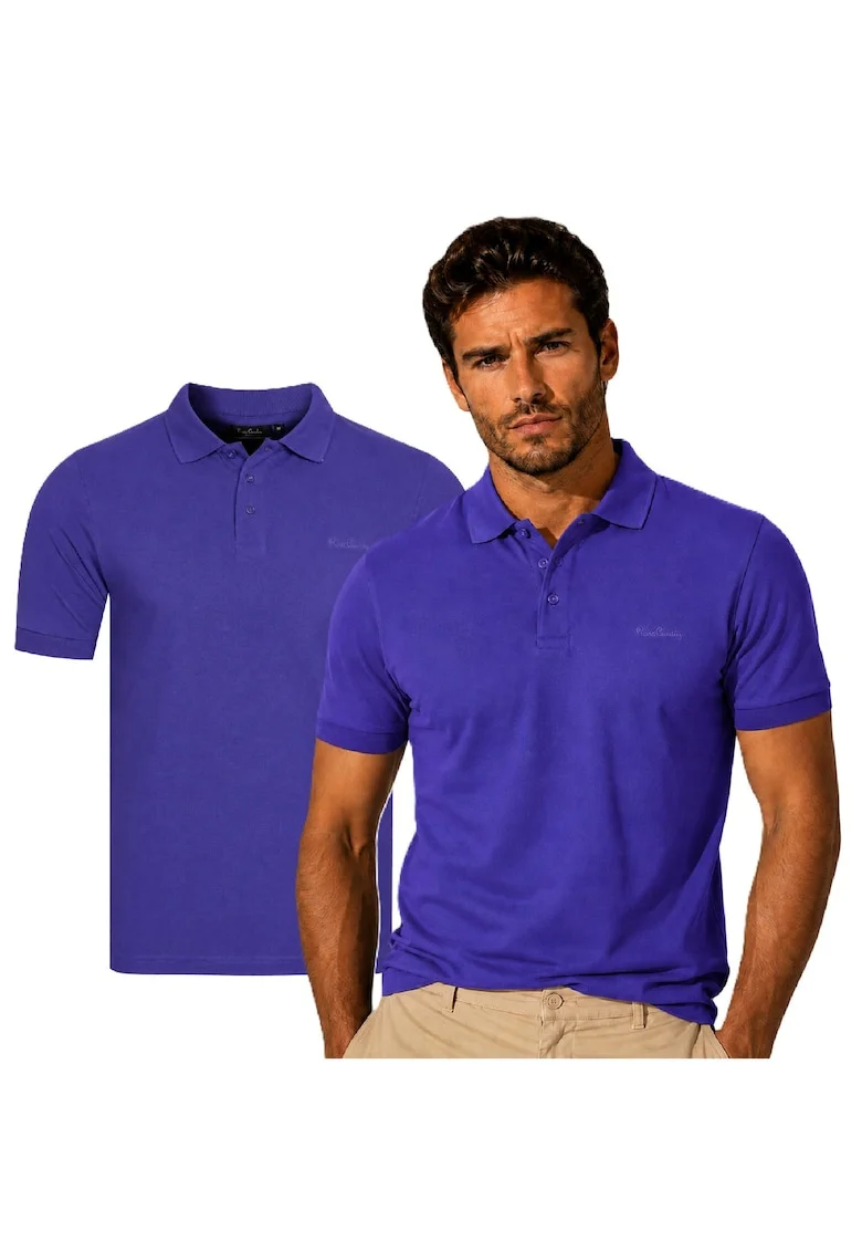 Tricou polo din bumbac uni regular fit